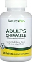 Natures Plus Adult's Chewable Multivitamin - 90 Vegetarian Tablets - Exotic Red Superfruits Flavor - Natural Whole Foods Supplement for Overall Health, Energy - Gluten-Free - 90 Servings