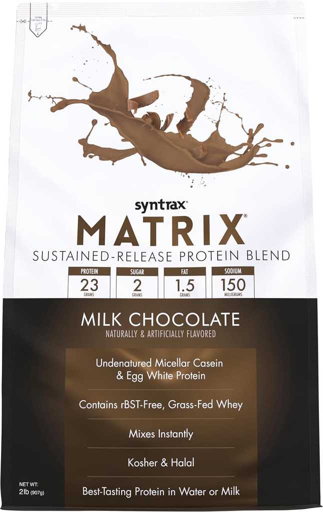 Matriz de Nutrición Syntrax - La proteína de liberación sostenida Blend, Chocolate de leche 5 libras.