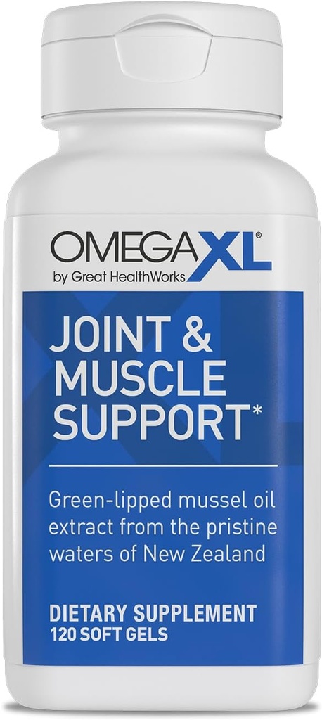 Suplemento de soporte conjunto OmegaXL - Apoyo al músculo natural, aceite de mejillón verde, píldoras de gel suave, libres de drogas, 120 cuenta