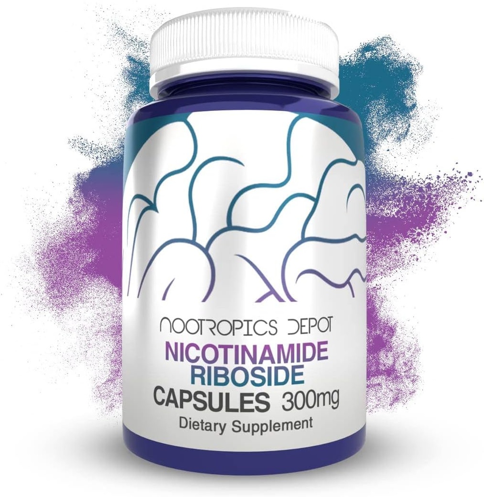 Nootropics Depot Nicotinamide Riboside Capsules TEN 300mg TEN NAD+ Precursor TENER 30 Conde Silencio promueve NAD+ Niveles de energía celular