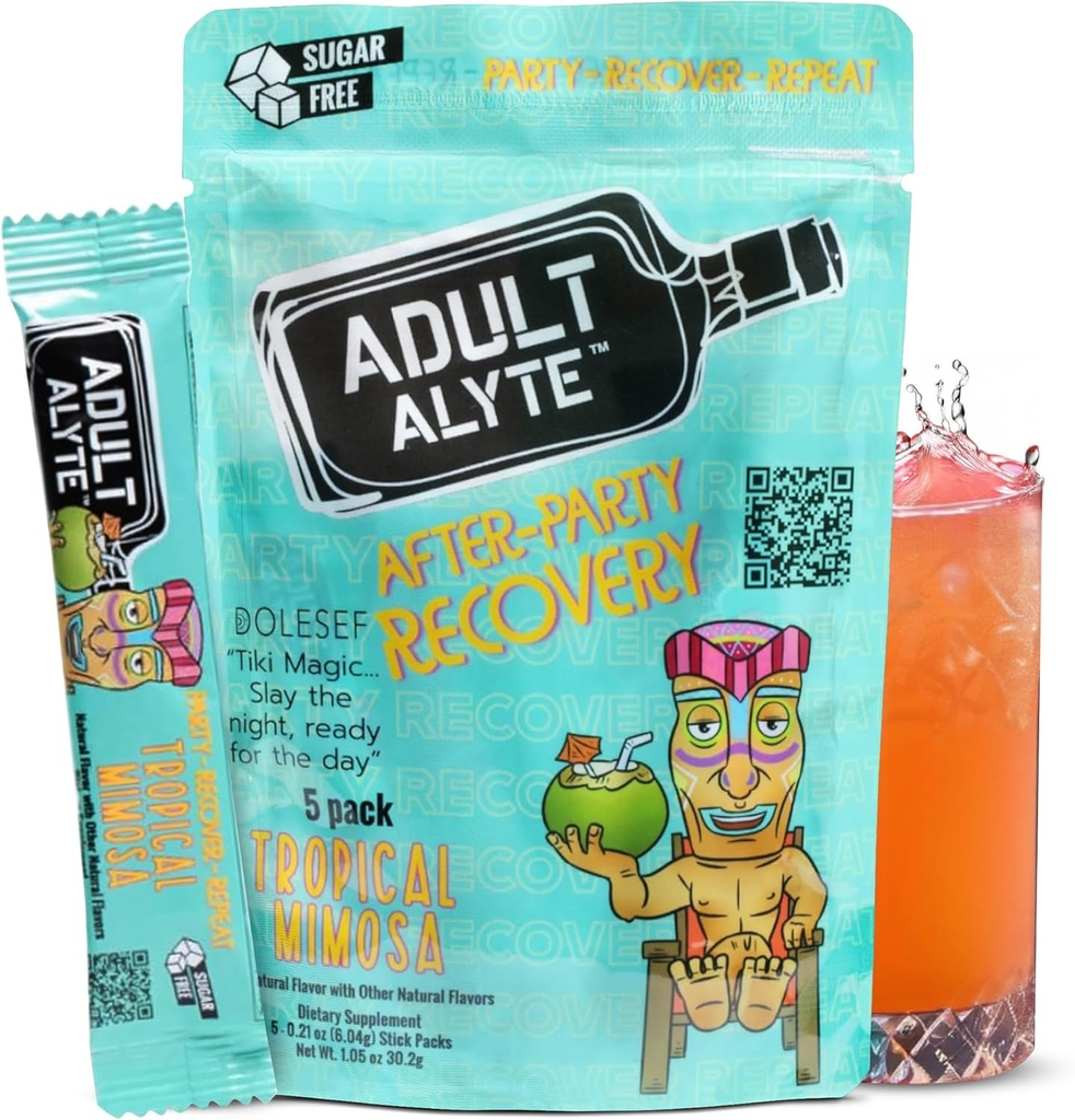 Después de la ayuda al alcohol Wellness Vitaminas Restore Better Mornings I Dihidromyricetin DHM & B Vitaminas Complejo I Antioxidantes Suplemento y soporte para hígado I 5 Powder Stick Drink Packets I Tropical Mimosa