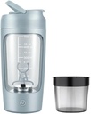 Electric Portable Protein Shaker Bottle for Smooth Blends  durable w/FREE PROTEIN POWDER CUP ¦ Premium Bottle Made from Tritan – BPA Free TEN 650 ml ANTE Recargable Silencio para GYM &amp; Sports Enthusiast. (Baby Blue)