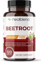 Hoja Orgánica Healbend Capsules 1300mg - Nitric Oxide Booster Beets Soporte Saludable Presión Sanitaria, Salud cardíaca, Circulación Superfood - 120 Conde