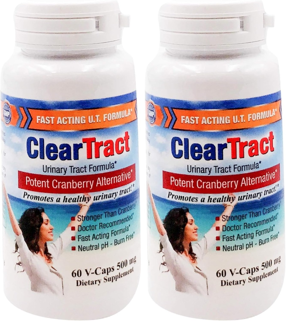 Cleartract D-Mannose Fórmula Capsules, 500 Mg, 60 Cuenta (Pack of 2)