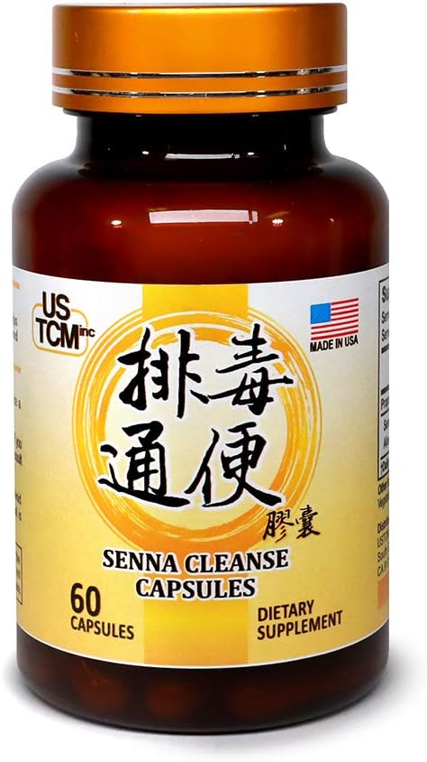 Senna Cleanse Capsules י毒 500mg 60 Vegetable Capsules 100% Natural No Preservatives Extra Strength for Healthy Digestive System and Regularity Made in USA