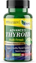 America Medic ' Science Advanced Thyroid (60 Capsules) Silencio Tiroides Soporte para Hombres y Mujeres ← Mood and Energy Booster Suplemento Silencio con Ashwagandha natural, Iodine, Selenium y Vitamina B12