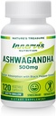 Ashwagandha 500mg – Stress Relief, Mood Balance " Relax with Black Pepper, 120 Vegan Capsules