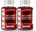 Cereza de Tarta Vitamática con Gummies Celery Seed – 4000mg Equivalente por Serving (de 10:1 Extracto, 400mg) - 2-Pack