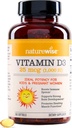 NatureWise Vitamin D3 1000iu (25 mcg) Suministro de 1 año para soporte inmunitario, función muscular saludable y salud ósea - no transgénico, sin gluten en aceite de oliva virgen extra orgánico, (Mini Softgel), 360 Conde