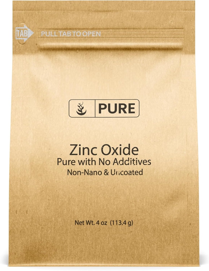 Ingredientes originales puros Oxido de zinc, Empaquetado ecológico, Non-Nano (4 onzas)