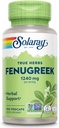 SOLARAY Fenugreek Seed 1240 mg, Healthy Digestion Support and More, Vegan and Lab Verified for Quality, 50 Servings, 100 VegCaps