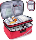 Trunab Bolsa de almacenamiento de medicamentos con cerradura de combinación, organizador de botellas cerrables, caja de carga de medicamentos de viaje para caja de medicina, receta, vitaminas, suplementos o suministros médicos
