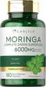 Carlyle Moringa Oleifera  180 Capsules ← Non-GMO y Gluten Suplemento gratuito ← Superalimentos Verdes completos