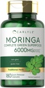 Carlyle Moringa Oleifera  180 Capsules ← Non-GMO y Gluten Suplemento gratuito ← Superalimentos Verdes completos