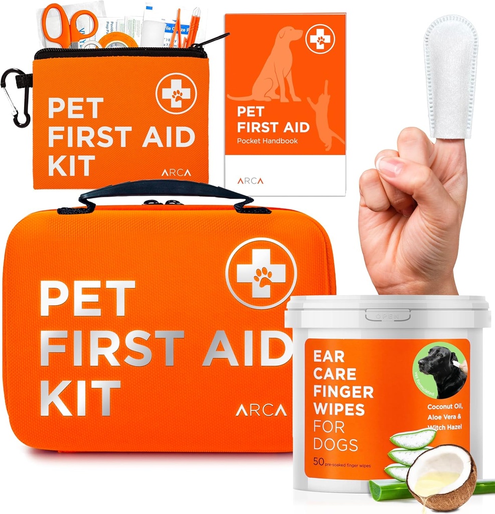 Care Bundle - Kit de primeros auxilios y aplicaciones limpiadoras de oído para perros, salud esencial y conjunto de higiene