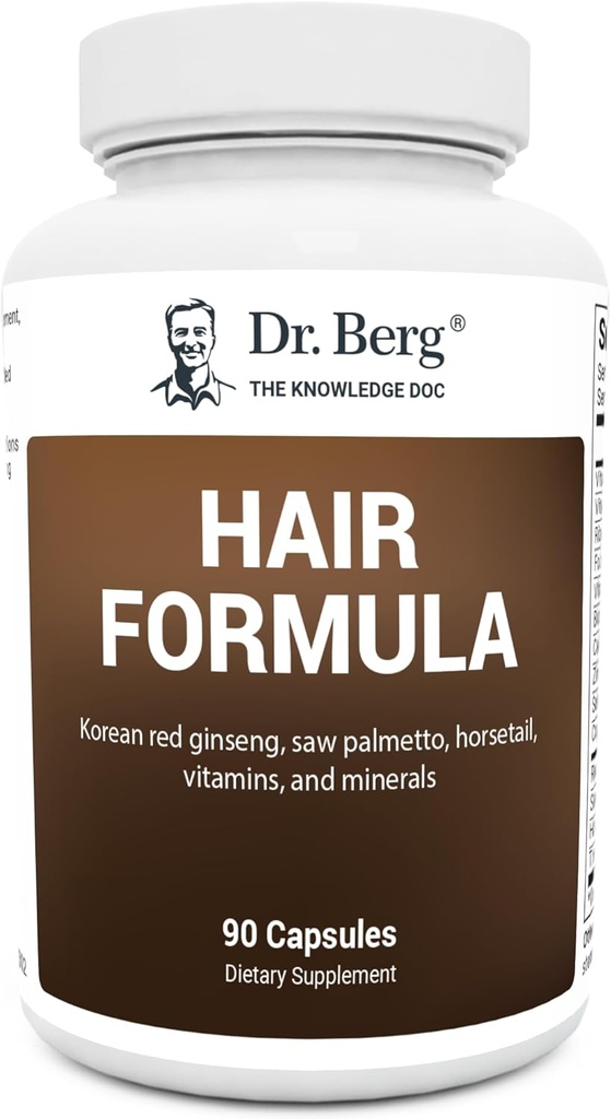 Dr. Berg All-in-One Vitamins for Hair, Skin, & Nails - Advanced Formula with Biotin, Saw Palmetto, DHT Blocker, " Trace Minerals - 90 Veg Capsules