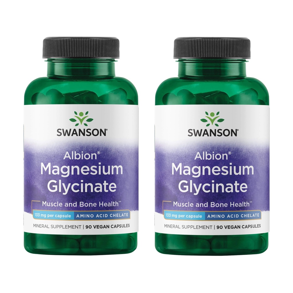 Magnesio Chelated Swanson 133 Milligrams 90 Capsules (2 Pack)