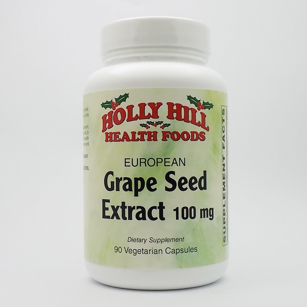 Holly Hill Health Foods, European Grape Seed Extract 100 MG, 90 cápsulas
