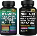 Sea Moss and Shilajit Bundle - Sea Moss,Black Seed Oil, Ashwagandha,Ginger & Shilajit,Rhodiola Rosea, Panax Ginseng