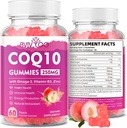 CoQ10 sin azúcar 250mg, Plus Omega-3, Vitamina B3 " Zinc, Magnesio - Coenzima de alta absorción Q10 Suplementos para la salud del corazón, energía celular, " Apoyo antioxidante, 60 Condes