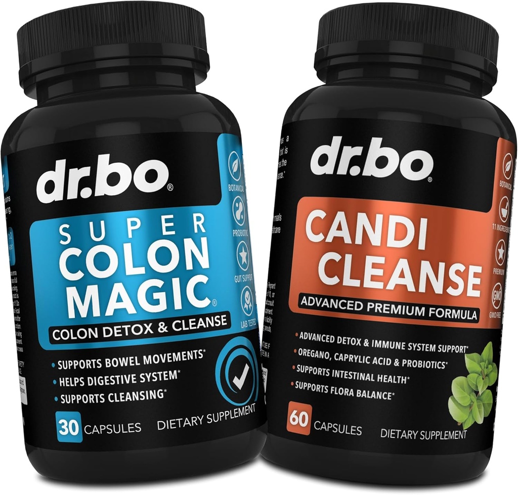 Colon Cleanser Detox &amp; Candi Cleanse Pills - 15 Day Colon Cleanse Pills with Probiotic &amp; Oregano Support Suplemento Complejo de ácido caprílico para Gut Bowel Movement, Poop Intestinal Stomach Bloating