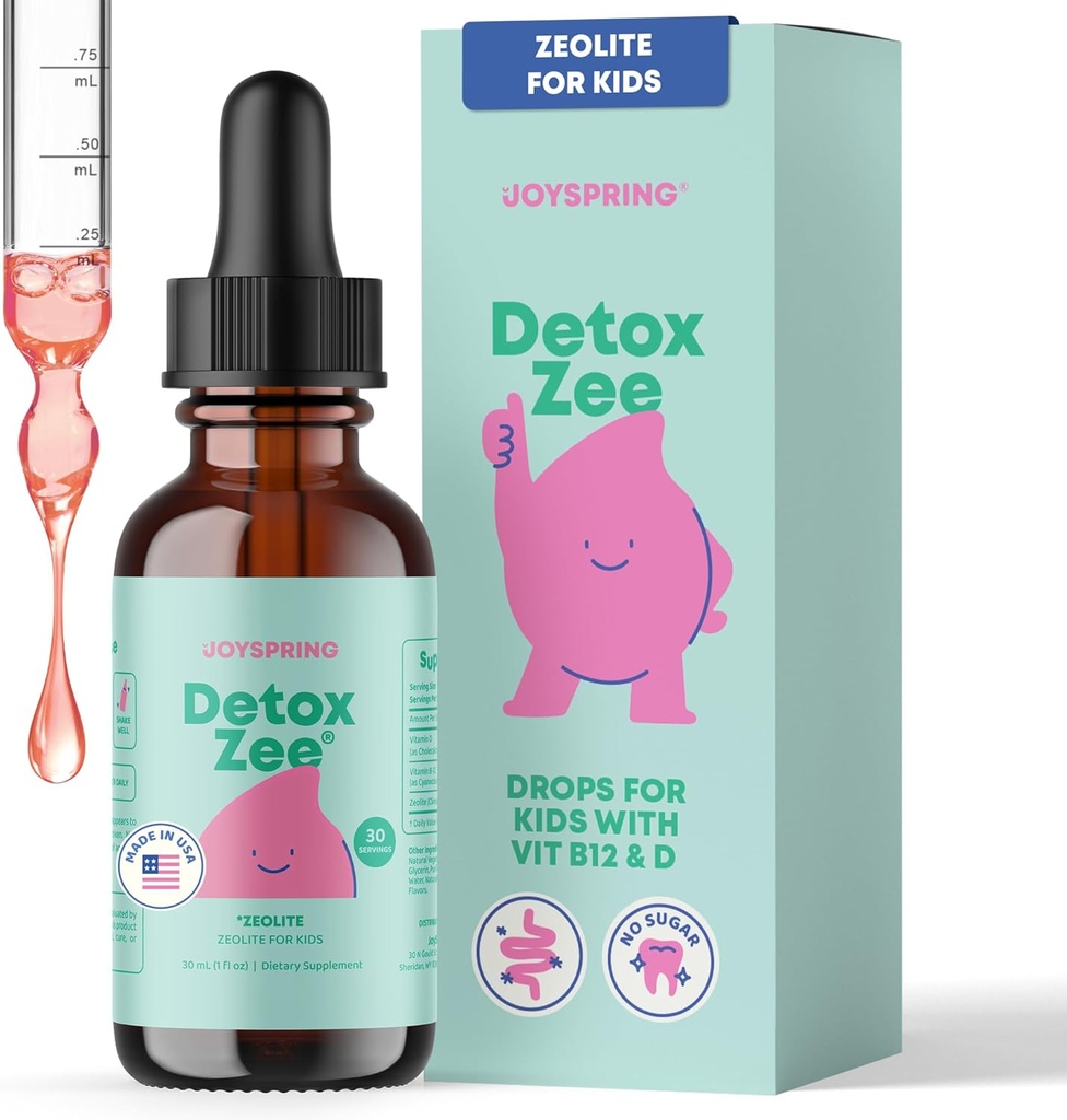 JoySpring DetoxZee Zeolite Drops for Kids – Clinoptilolite with Vitamin D3 " Cyanocobalamin Vitamin B12 – Natural Berry Flavor Liquid ← 30 Servings