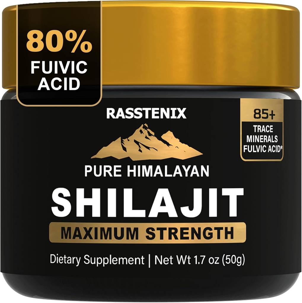 Shilajit - Puro Himalayan Orgánica Shilajit Resin for Energy, Maximum Potency, Mental Clarity and Immunity - 85+ Natural Trace Minerals & Fulvic Acid - Natural Shilajit Resin for Men and Women