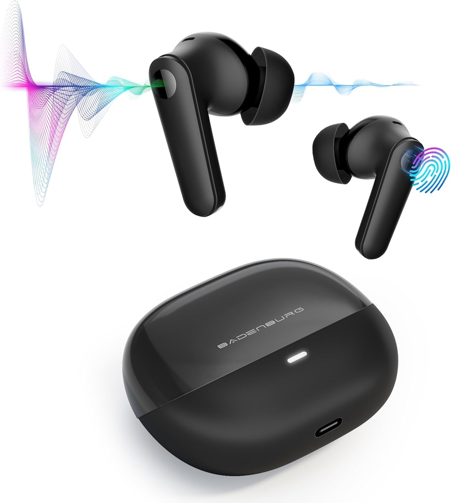 Airbeat 1 ANC Noise Canceling True Wireless Earbuds with mic, Enhanced Bass Bluetooth 5.3 in-Ear Headphone with High Power Titanium Drivers, 48H Playtime, ENC for Crystal Clear Call Black