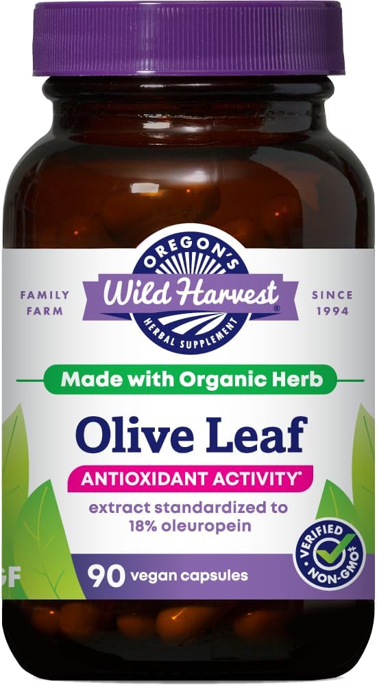 Cosecha Salvaje de Oregon, Suplemento de Hoja de Oliva, Apoyo Antioxidante, 350 mg, 90 Conde