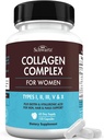 BioSchwartz Hidrolyzed Collagen Peptide Capsules - Multi Collagen Suplementos para Mujeres Tipos I, II, III, V, X con Vitamina C, Biotina, Keratina y Ácido Hialurónico para la Piel, Pelo y uñas - 135ct