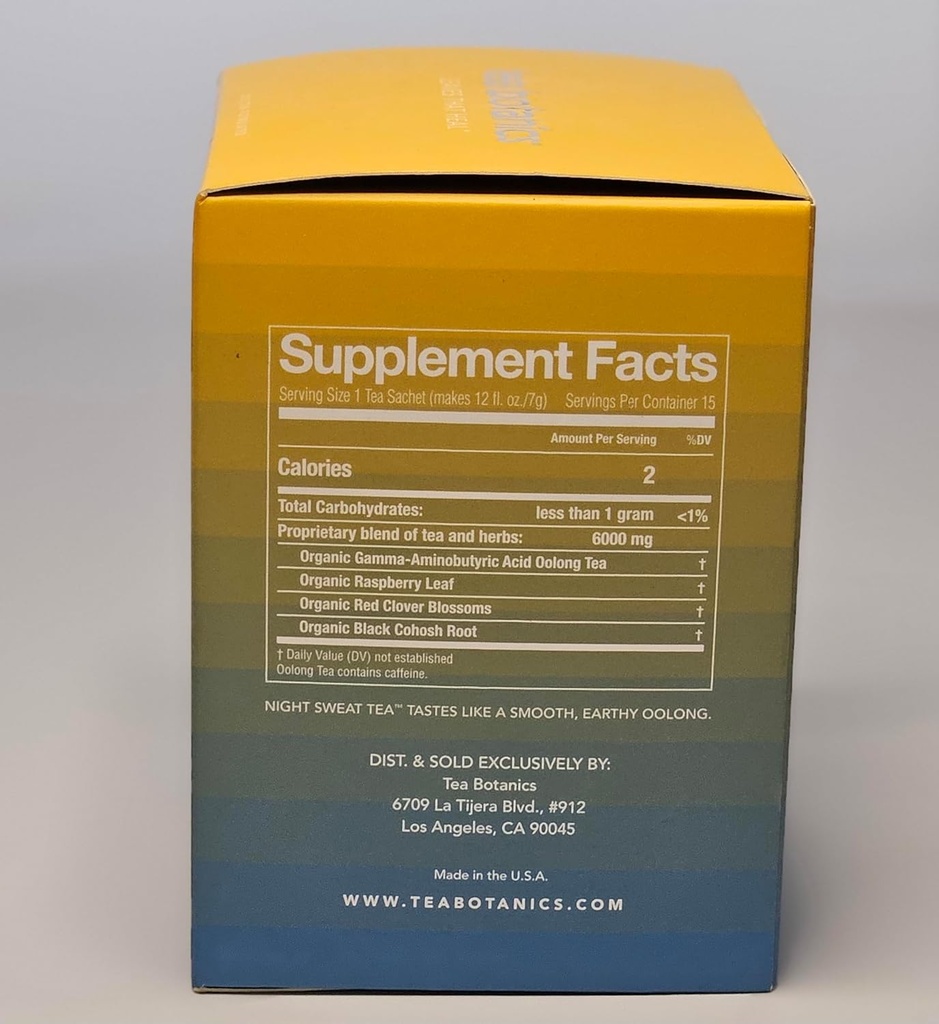 Té de sudor nocturno: potente, orgánico, alivio para suavidad nocturna, SLEEPLESSNESS, Mood, ayuda a apoyar el equilibrio hormonal que conduce hacia arriba e incluyendo la menopausia* (15 días de suministro)