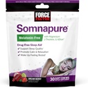 Factor de fuerza Somnapure Melatonin-Free Soft Chews, Ayuda para dormir para mejorar la calidad del sueño, Ayudas para el sueño para adultos con Affron, Magnesio, L-Theanine, Chamomile, Lemon Balm, Dream Berry Flavor, 30 Soft Chews