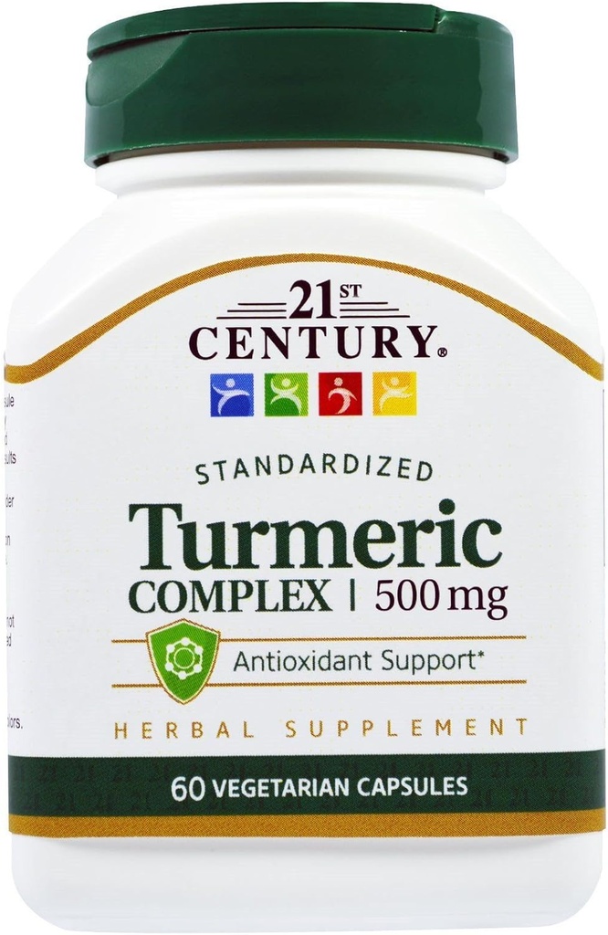 Complejo Turmérico del siglo XXI 500 mg - 60 cápsulas vegetarianas, paquete de 2