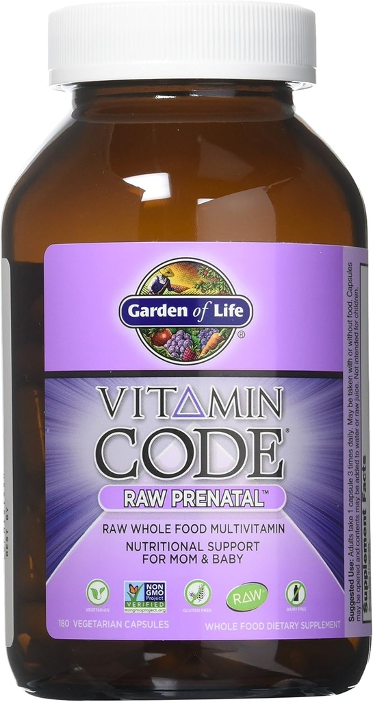 Jardín de la vida Código de vitaminas RAW Prenatal, 90 cápsulas por jardín de la vida
