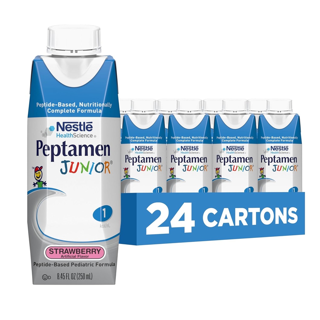 Peptamen Junior Suplemento, Strawberry, 8.45 Fluid Ounce, Pack of 24