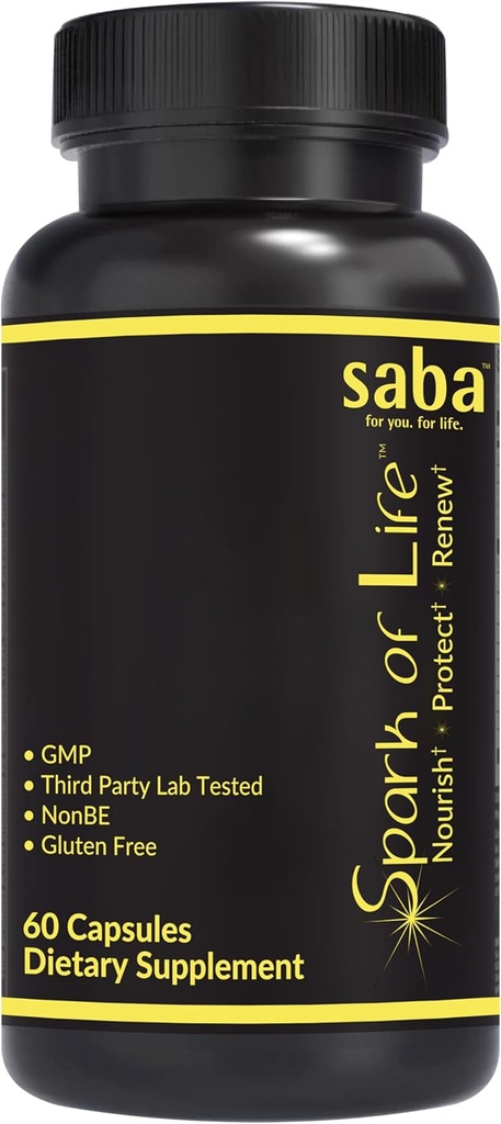 Saba Spark of Life - Suplemento Multivitamínico y Mineral Integral -Nourish, Protect y Renew - 60 cápsulas