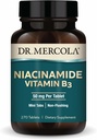 Dr. Mercola Niacinamide Vitamina B3-50 mg por Tablet - Supports Metabolic Health - Non-Flushing - Mini Tabs - Non-GMO, Gluten-Free &amp; Soy-Free - 270 Servings (270 Tablets)