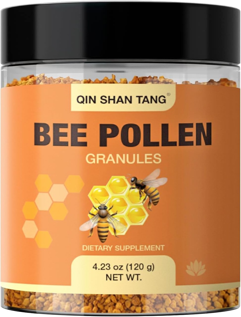 Bee Pollen Granules - Suplemento Natural Superfood, Rico en Proteínas, Vitaminas, Minerales, para Immune Support, Energy Boost y Digestive Wellness (120g)