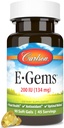 Carlson E-Gems 200 UI (134 mg), Vitamina Natural-Fuente E, Wellness Optimal, 90 Gels Soft