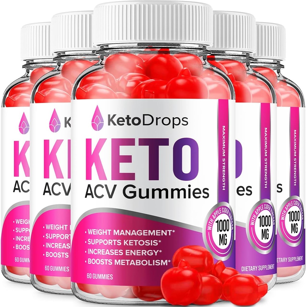 (5 Pack) Keto Drops ACV Gummies - Advanced Formula Drops Keto Plus ACV Apple Cider Vinegar Suplemento dietético Hombre Mujeres (300 Gummies)