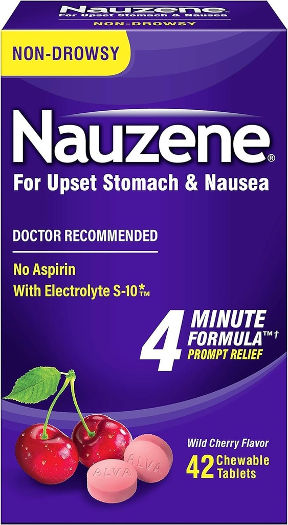 Nauzene para Nausea Alivio Tablas Chewable, 40 Cuenta