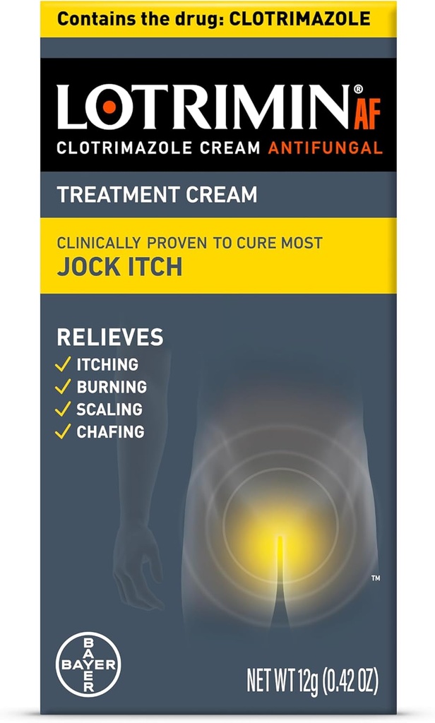 Lotrimin AF Jock Itch, Jock Itch y Athlete's Foot Cream, 0.42 Ounce (Pack of 1) (Packaging May Vary)
