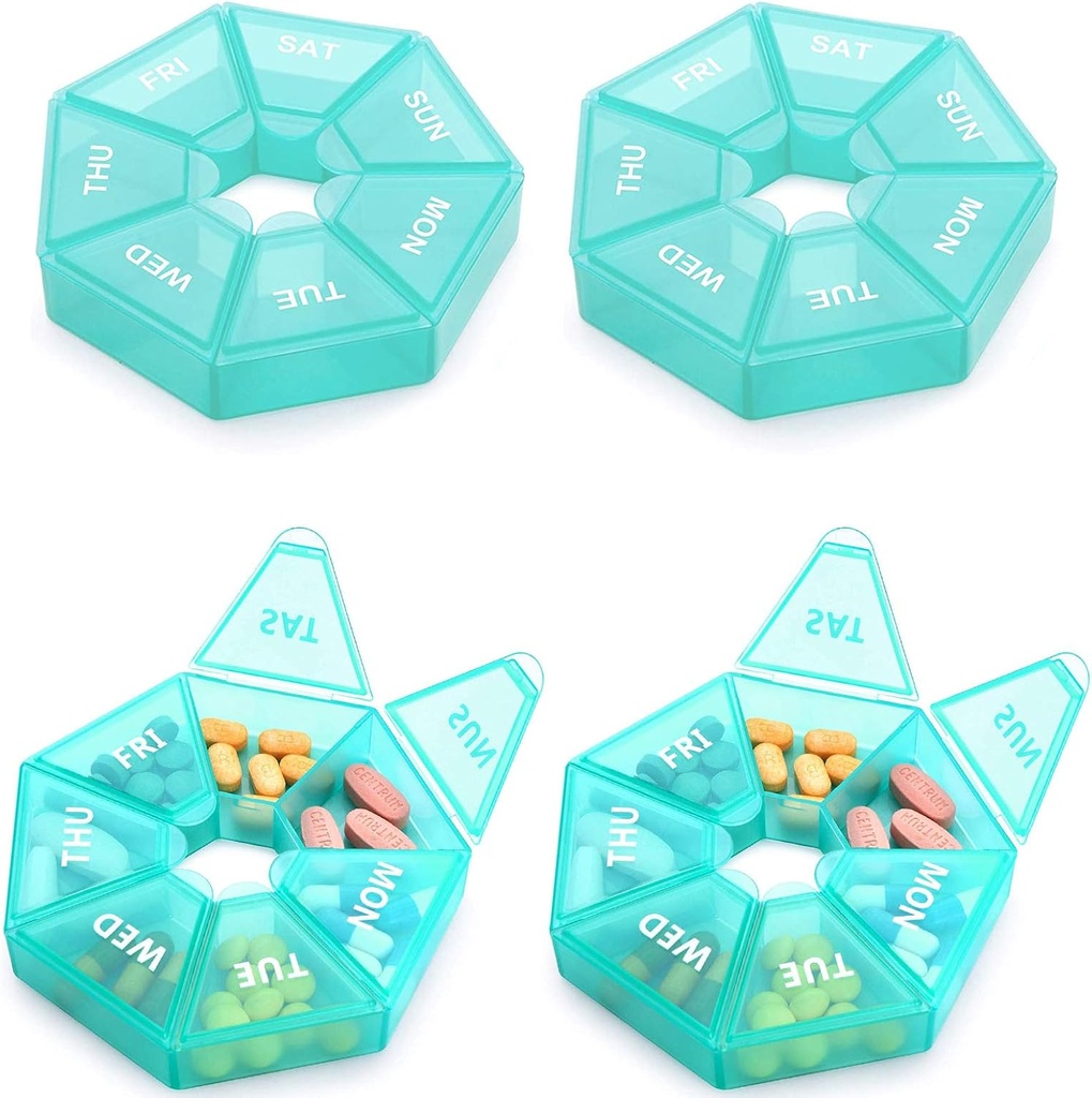 Organizador semanal de píldoras Gran caja de 7 días Organizador de píldoras diarias Caso de medicina para píldoras de aceite de pescado vitamina Suplementos Artritis
