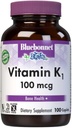 Bluebonnet Vitamina K1 100 mcg Admite Bone Health - Phylloquinone Crystalline Vitamin K Supplement - Non-GMO, Kosher Certified, Gluten-Free, Dairy-Free - 100 caplets Vegan