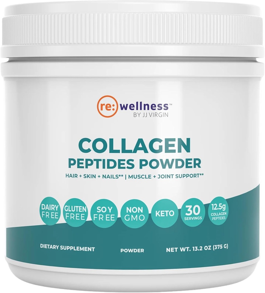 Reignite Wellness by JJ Virgin peru Collagen Peptides Powder ¦ Collagen Peptides Powder Suplemento Silencio, Skin &amp; Nails Apoyo  Muscle &amp; Joint Support Suplemento confidencialidad 30 Servings
