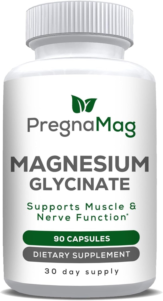 Magnesio Glycinate - Embarazo - 275mg - Magnesio no amortiguado Bisglycinate Muscle, Heart, Nerve, Gut, Bone Support, High Absorption, Diglycinate, Embarazo, Calming, Relajación muscular y recuperación