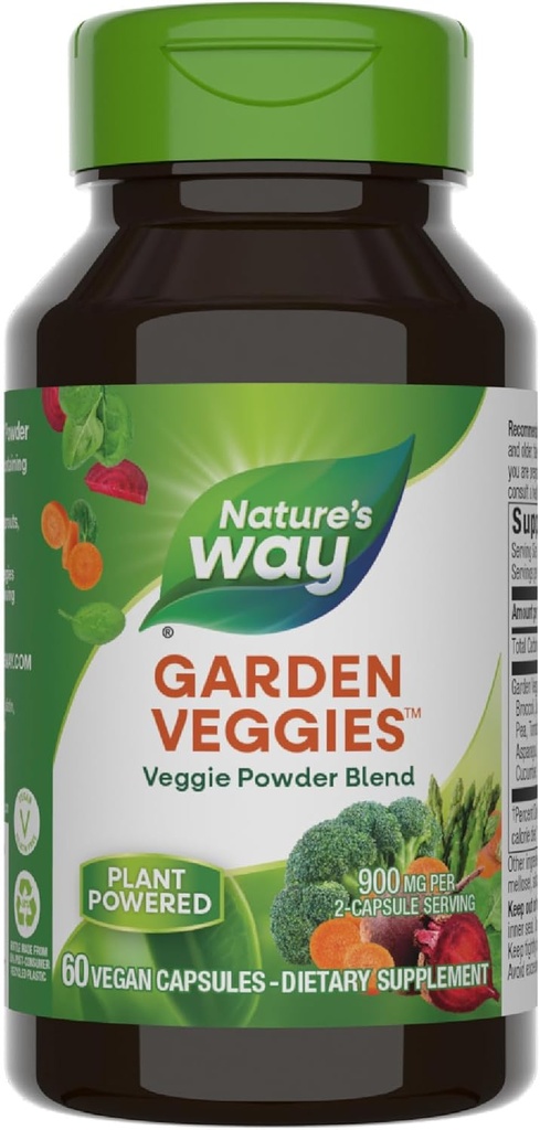 Veggies Way Garden, Veggie Powder Blend, 900 mg por 2-Capsule Serving, 60 cápsulas veganos (Packaging May Vary)