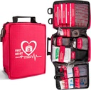 Kit de primeros auxilios, kits de primeros auxilios Trauma con sistema de moldeo por etiquetado, kits de emergencia profesionales para el hogar, oficina, coche, al aire libre, senderismo, viaje, camping