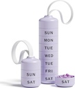 Betife Cute Pill Organizer, Cute Weekly Pill Box for Travel, Cute Daily Pill Case 7 Day, with 7 Large Stackable Compartments, Sturdy ABS Pill Holder for Vitamin Supplement Medicine（Purple）