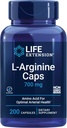 Extensión de la vida L-Arginina Caps, 700 mg, Vitamina C & Amino Acid para la salud arterial óptima, soporta la salud del corazón &amp; inmunológico, tejido saludable " Huesos, sin gluten, no GMO, 200 cápsulas